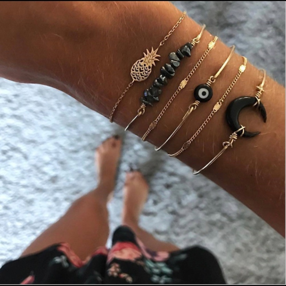 “Grounding Energy” obsidian bracelet set